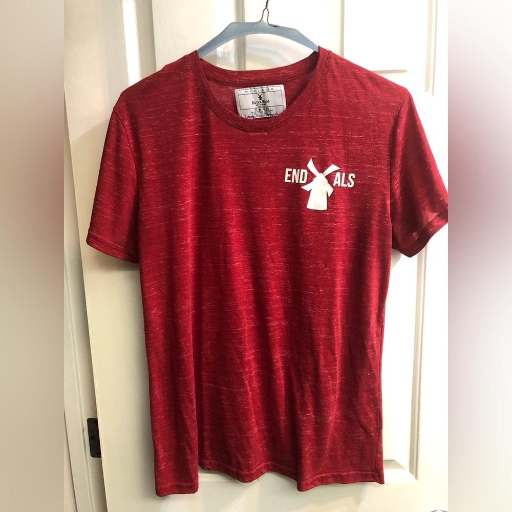 Unisex Dutch Bros red heathers Drink One For Dane t-shirt, 2X